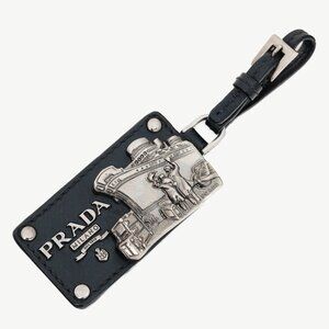 Prada Black Leather SHW Ship-Motif Bag Charm